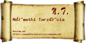 Némethi Tarzícia névjegykártya
